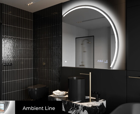 Runder Badspiegel angeschnitten mit LED beleuchting Q223 #3