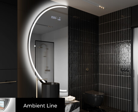 Runder Badspiegel angeschnitten mit LED beleuchting D223 #3