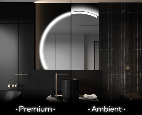 Runder Badspiegel angeschnitten mit LED beleuchting X222