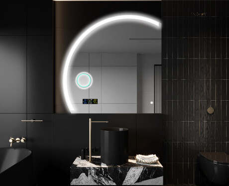 Runder Badspiegel angeschnitten mit LED beleuchting X222 #10