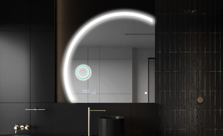 Runder Badspiegel angeschnitten mit LED beleuchting X222