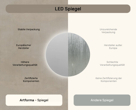 Runder Badspiegel mit LED Beleuchtung 80cm mit kaltem LED-Licht 7000K, warmem Licht 3000K oder neutralem Licht 4500K #6