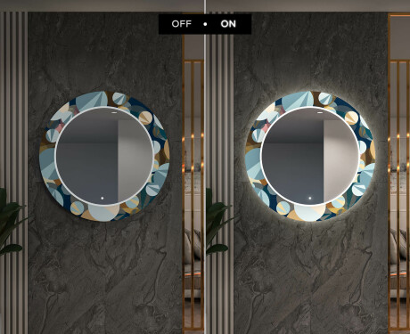 Runder dekorativer Spiegel mit LED-Beleuchtung für den Flur - Ball #7