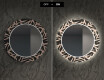 Runder dekorativer Spiegel mit LED-Beleuchtung für das Wohnzimmer - Lines #7