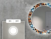 Runder dekorativer Spiegel mit LED-Beleuchtung für das Wohnzimmer - Color Triangles #4