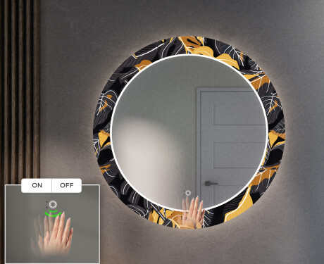 Runder dekorativer Spiegel mit LED-Beleuchtung für den Flur - Autumn Jungle #5