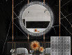 Runder dekorativer Spiegel mit LED-Beleuchtung für das Esszimmer - Black and White Mosaic #1