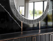 Runder dekorativer Spiegel mit LED-Beleuchtung für das Esszimmer - Black and White Mosaic #11