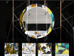 Runder dekorativer Spiegel mit LED-Beleuchtung für das Esszimmer - Black and White Mosaic #6