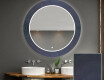 Runder dekorativer Spiegel mit LED-Beleuchtung für das Badezimmer - Blue Drawing