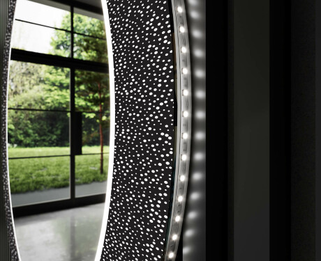 Runder dekorativer Spiegel mit LED-Beleuchtung für das Badezimmer - Dotts #11