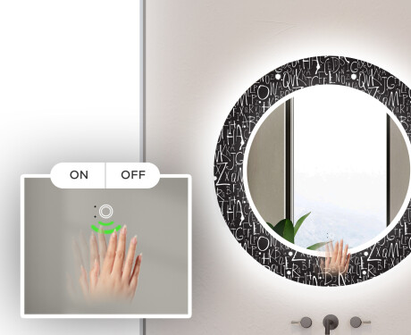Runder dekorativer Spiegel mit LED-Beleuchtung für das Badezimmer - Dotts #5
