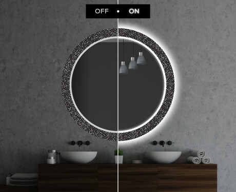 Runder dekorativer Spiegel mit LED-Beleuchtung für das Badezimmer - Dotts #7