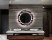 Runder dekorativer Spiegel mit LED-Beleuchtung für das Badezimmer - Elegant Flowers #12