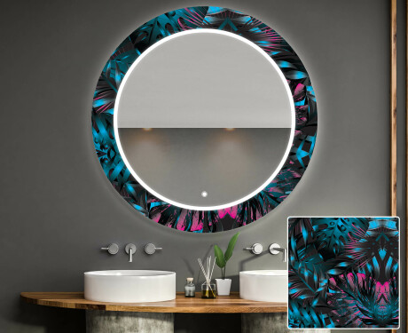 Runder dekorativer Spiegel mit LED-Beleuchtung für das Badezimmer - Fluo Tropic #1