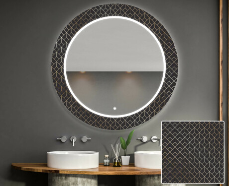 Runder dekorativer Spiegel mit LED-Beleuchtung für das Badezimmer - Golden Lines