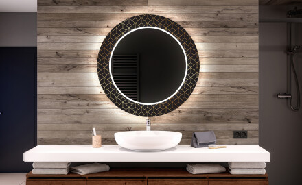 Runder dekorativer Spiegel mit LED-Beleuchtung für das Badezimmer - Golden Lines