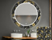 Runder dekorativer Spiegel mit LED-Beleuchtung für das Badezimmer - Goldy Palm #1