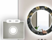 Runder dekorativer Spiegel mit LED-Beleuchtung für das Badezimmer - Goldy Palm #4