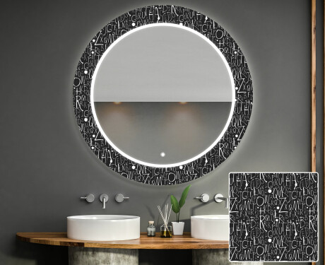 Runder dekorativer Spiegel mit LED-Beleuchtung für das Badezimmer - Ghotic