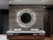 Runder dekorativer Spiegel mit LED-Beleuchtung für das Badezimmer - Letters #12