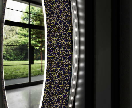 Runder dekorativer Spiegel mit LED-Beleuchtung für das Badezimmer - Ornament #11