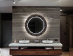 Runder dekorativer Spiegel mit LED-Beleuchtung für das Badezimmer - Ornament #12