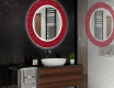 Runder dekorativer Spiegel mit LED-Beleuchtung für das Badezimmer - Red Mosaic #2