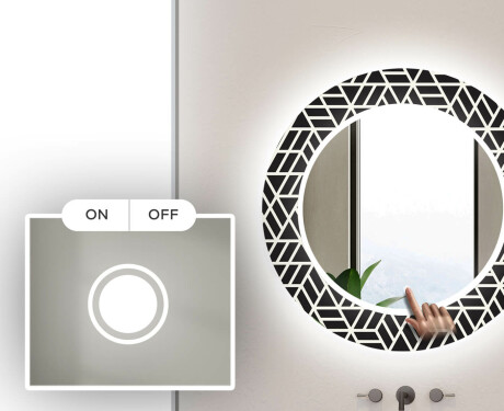 Runder dekorativer Spiegel mit LED-Beleuchtung für das Badezimmer - Triangless #4