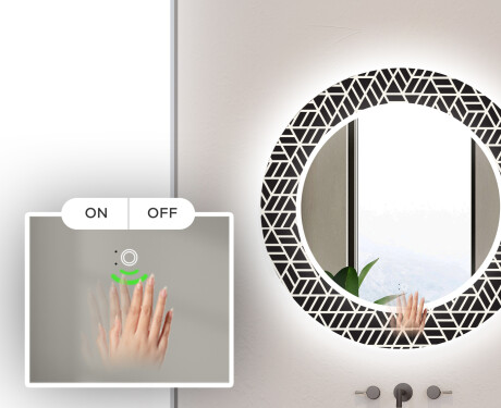 Runder dekorativer Spiegel mit LED-Beleuchtung für das Badezimmer - Triangless #5