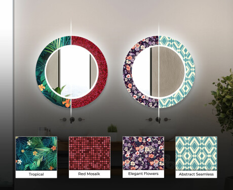 Runder dekorativer Spiegel mit LED-Beleuchtung für das Badezimmer - Triangless #6