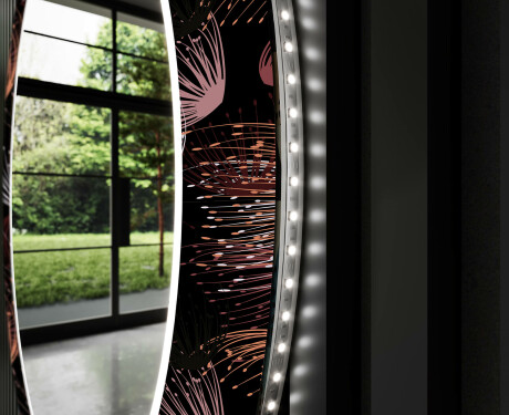 Runder dekorativer Spiegel mit LED-Beleuchtung für das Wohnzimmer - Dandelion #11