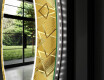 Runder dekorativer Spiegel mit LED-Beleuchtung für den Flur - Gold Triangles #11