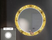 Runder dekorativer Spiegel mit LED-Beleuchtung für den Flur - Gold Triangles #4