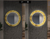 Runder dekorativer Spiegel mit LED-Beleuchtung für den Flur - Gold Triangles #7