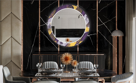 Runder dekorativer Spiegel mit LED-Beleuchtung für das Esszimmer - Round Stamp