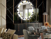 Runder dekorativer Spiegel mit LED-Beleuchtung für das Esszimmer - Geometric Patterns #2