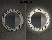 Runder dekorativer Spiegel mit LED-Beleuchtung für das Esszimmer - Geometric Patterns #7