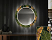 Runder dekorativer Spiegel mit LED-Beleuchtung für den Flur - Botanical Flowers #1