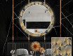 Runder dekorativer Spiegel mit LED-Beleuchtung für das Esszimmer - Golden Leaves #1