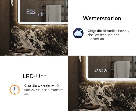 Abgerundeter Badspiegel mit LED Beleuchtung L146 #7