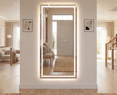 Großer Wandspiegel mit LED Beleuchtung L15