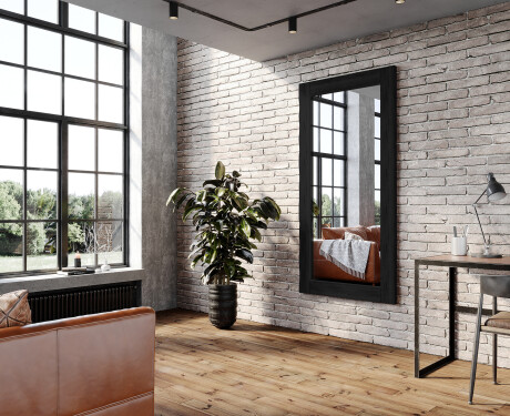 Vertikal rechteckig Wandspiegel mit rahmen Massivholz L224 #7