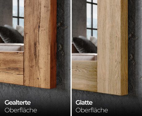 Vertikal rechteckig Wandspiegel mit rahmen Massivholz L224 #4