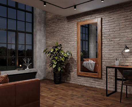 Vertikal rechteckig Wandspiegel mit rahmen Massivholz L224 #5