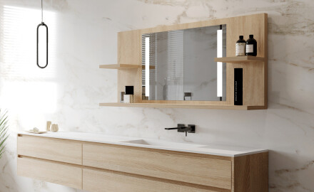 LED Spiegel mit Ablageflächen - L02