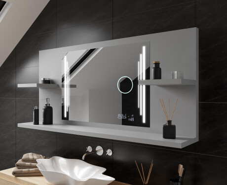 LED Spiegel mit Ablageflächen - L27