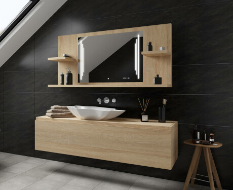 LED Spiegel mit Ablageflächen - L27 #12