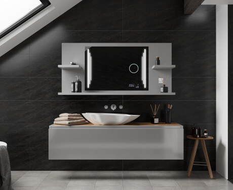 LED Spiegel mit Ablageflächen - L27 #3