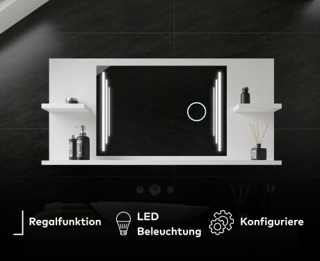 LED Spiegel mit Ablageflächen - L27 #7